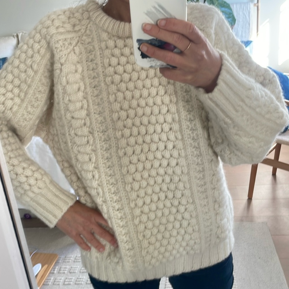 Chunky 100% wool fisherman sweater